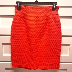Textured Coral Pencil Skirt